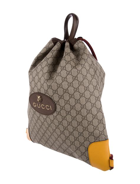 gucci blue drawstring backpack|gucci bag backpack women's.